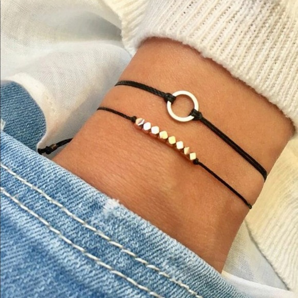 My Added Sparkle Jewelry - 3/$30 Gold Circle & Bead Bracelet Set